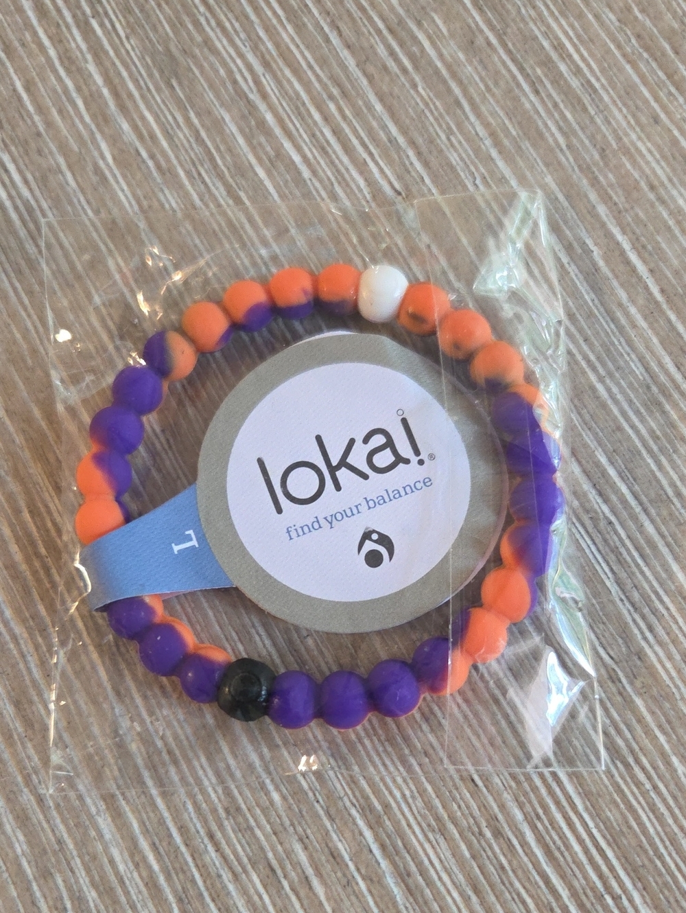 Lokai Kids Beaded Bracelet in Purple, Orange & White